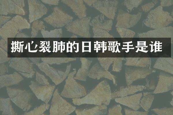 撕心裂肺的日韩歌手是谁