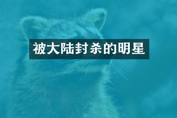 被大陆封杀的明星