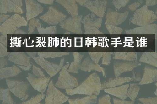 撕心裂肺的日韩歌手是谁
