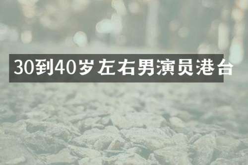 30到40岁左右男演员港台