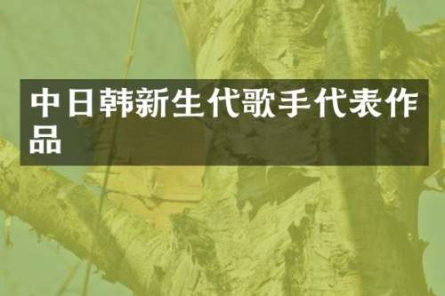 中日韩新生代歌手代表作品