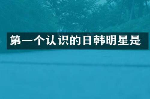 第一个认识的日韩明星是