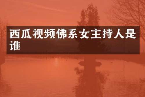 西瓜视频佛系女主持人是谁