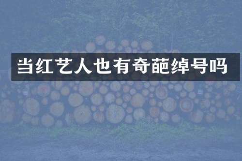 当红艺人也有奇葩绰号吗