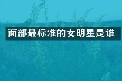 面部最标准的女明星是谁