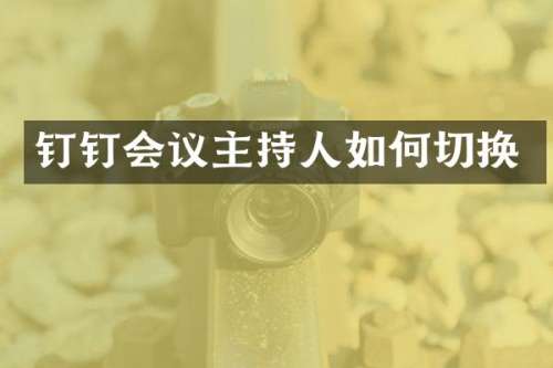 钉钉会议主持人如何切换