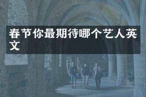 春节你最期待哪个艺人英文