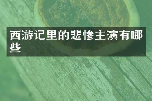西游记里的悲惨主演有哪些