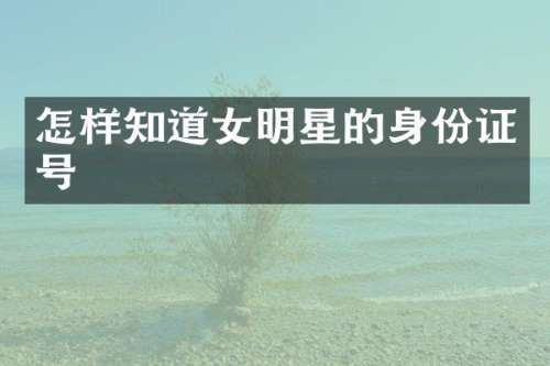 怎样知道女明星的号