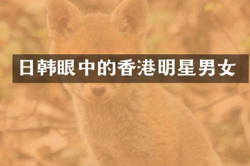 日韩眼中的香港明星男女