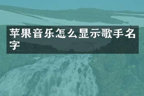苹果音乐怎么显示歌手名字