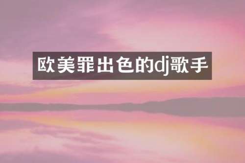 欧美罪出色的dj歌手