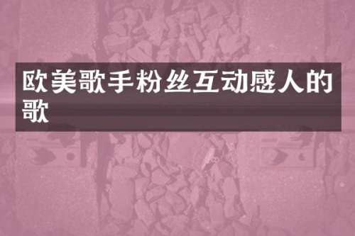 欧美歌手粉丝互动感人的歌