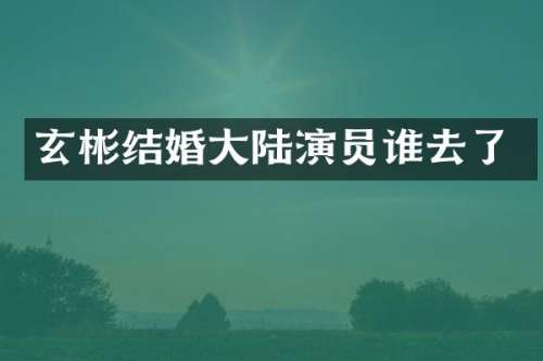玄彬结婚大陆演员谁去了