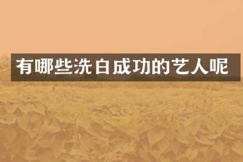 有哪些洗白成功的艺人呢