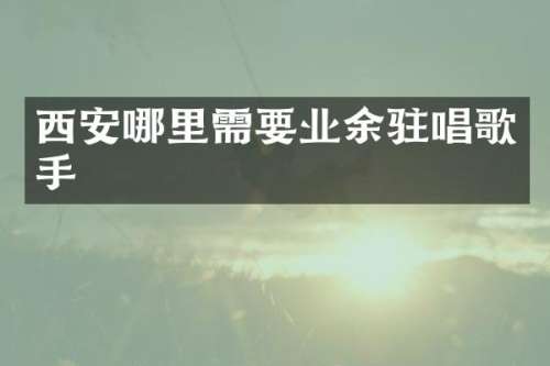 西安哪里需要业余驻唱歌手