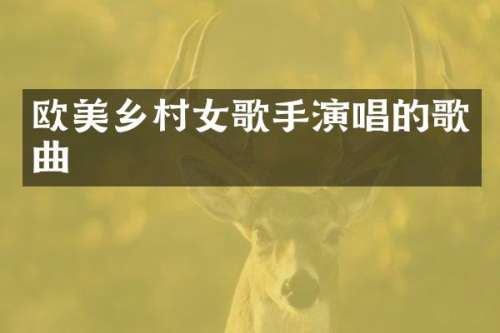 欧美乡歌手演唱的歌曲