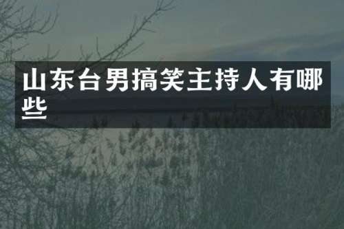 山东台男搞笑主持人有哪些