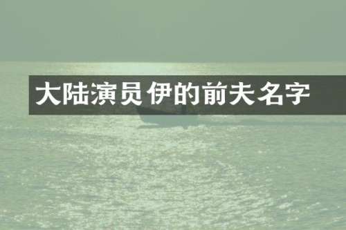 大陆演员伊琍的前夫名字
