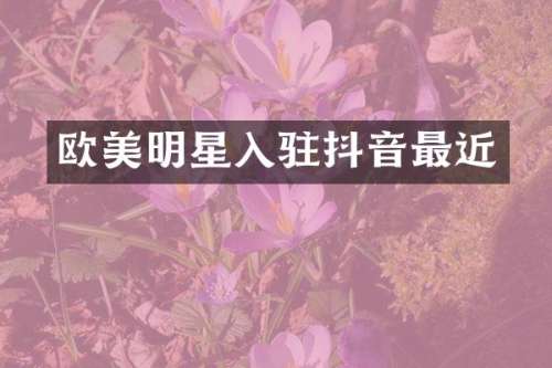 欧美明星入驻抖音最近