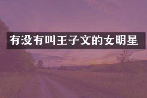 有没有叫王子文的女明星