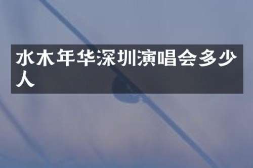 水木年华深圳演唱会多少人