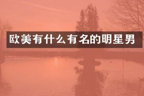 欧美有什么有名的明星男