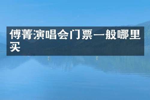 傅菁演唱会门票一般哪里买