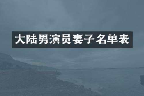 大陆男演员妻子名单表