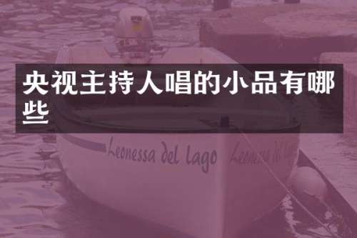 央视主持人唱的小品有哪些