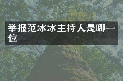 举报主持人是哪一位