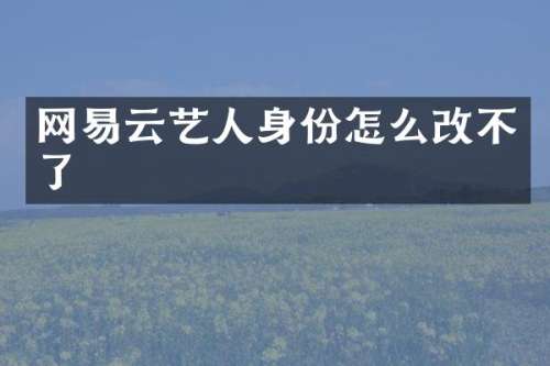 网易云艺人身份怎么改不了