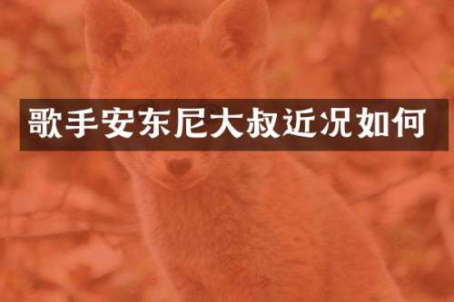 歌手安东尼大叔近况如何