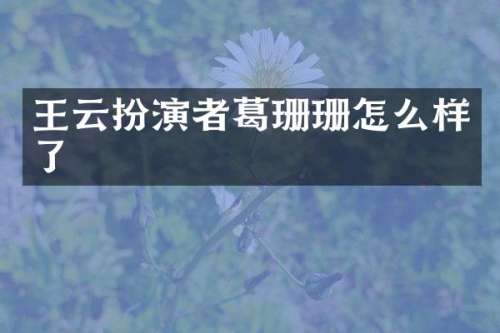 王云扮演者葛珊珊怎么样了