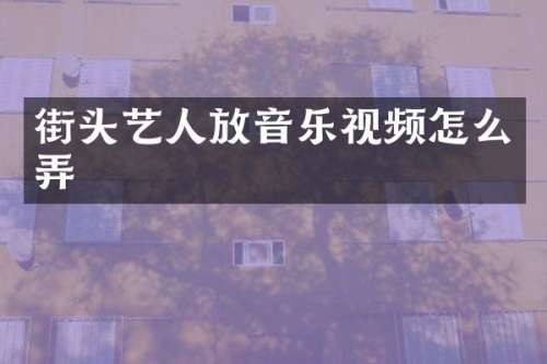 街头艺人放音乐视频怎么弄