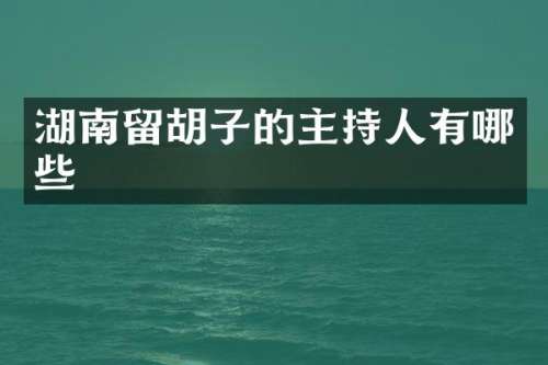 湖南留胡子的主持人有哪些