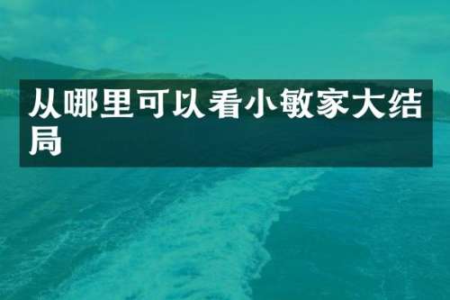 从哪里可以看小敏家大结局