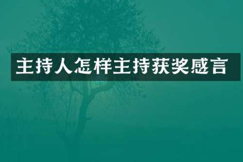 主持人怎样主持感言