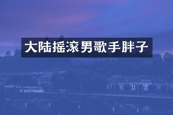 大陆摇滚男歌手胖子