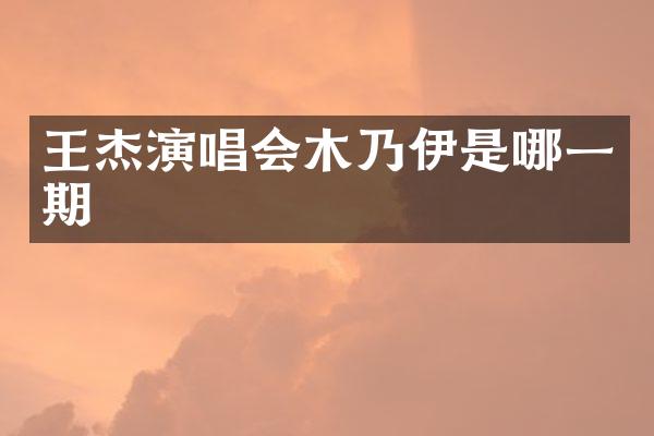 王杰演唱会木乃伊是哪一期