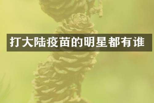 打大陆疫苗的明星都有谁