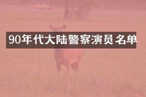 90年代大陆警察演员名单
