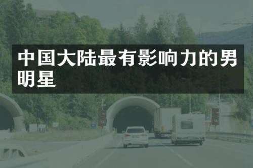 中国大陆最有影响力的男明星