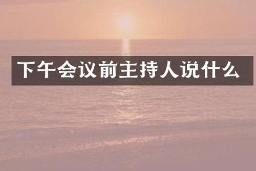 下午会议前主持人说什么