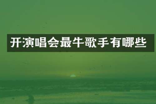 开演唱会最牛歌手有哪些