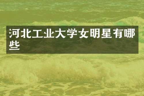 河北工业大学女明星有哪些
