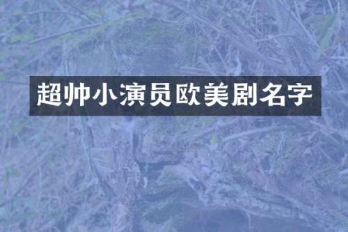 超帅小演员欧美剧名字
