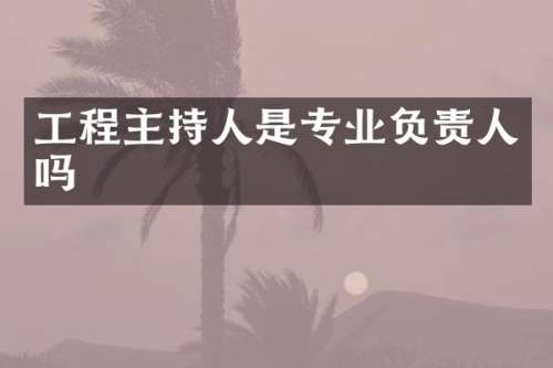 工程主持人是专业负责人吗