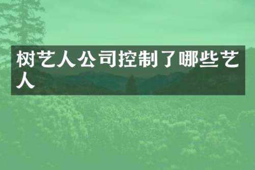 树艺人公司控制了哪些艺人