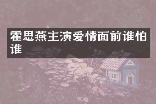 霍思燕主演爱情面前谁怕谁